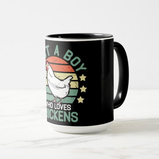 Hühnerjunge, nur ein Junge, der Hühner Liebe Tasse (VorderseiteRechts)