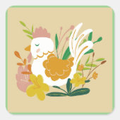 Hühnerkleber Quadratischer Aufkleber (Vorderseite)