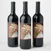 Hühnerklemmzeit für das Weinetikett (3,5" x 4") (Flaschen)