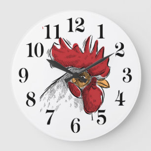 Hühnerkopf-Wanduhr Große Wanduhr