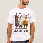 Hühnerküken oder Leckerei Halloween Bauer T-Shirt (Vorderseite)