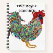 Hühnerkunst Extravagantes Rooster-Rezept Notizblock (Vorderseite)