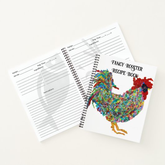 Hühnerkunst Extravagantes Rooster-Rezept Notizblock (Innenseite)
