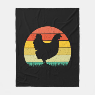 Hühnerkunst Hühner Retro Vintaage Fleecedecke
