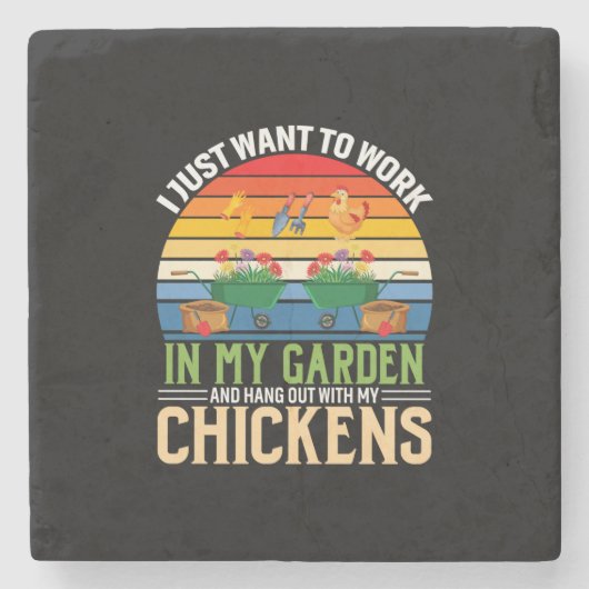 Hühnerkunst und Hangout mit meinen Hühnern Steinuntersetzer (Vorderseite)