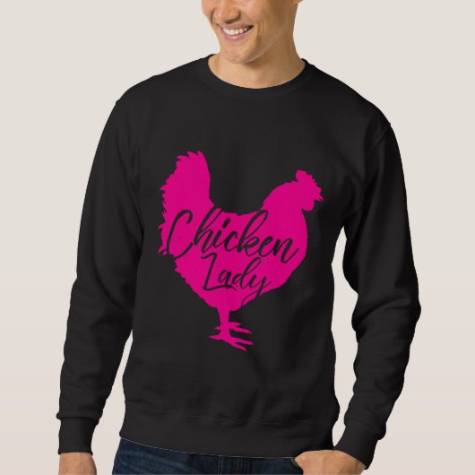 Hühnerlady für Frauen rosa Sweatshirt (Vorderseite)