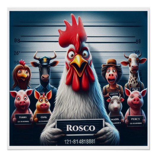 Hühnerleine auf glänzendes Poster (Vorderseite)