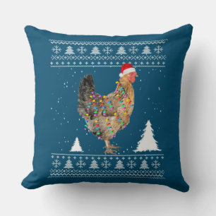 Hühnerleuchten mit Weihnachtsmannmütze Weihnachten Kissen
