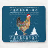 Hühnerleuchten mit Weihnachtsmannmütze Weihnachten Mousepad (Vorne)