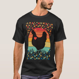Hühnerliebe Bauernhof Herz Valentinstag Retro Vint T-Shirt