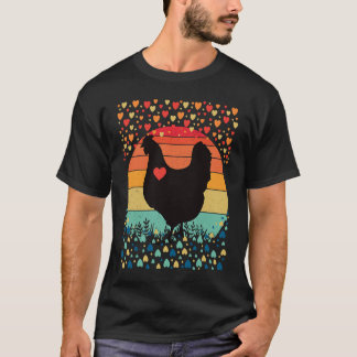 Hühnerliebe Bauernhof Herz Valentinstag Retro Vint T-Shirt