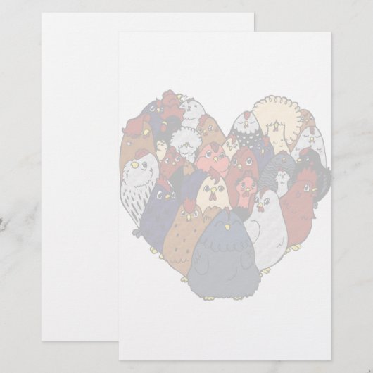 HühnerLiebe Briefpapier (Vorne/Hinten)