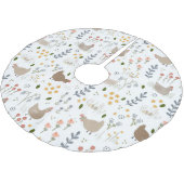 Hühnerliebhaber Blumenweihnachtsferien Polyester Weihnachtsbaumdecke (Schrägansicht)