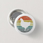 Hühnerliebhaber-Geschenke Lustiger Bauer Retro Vin Button (Vorne & Hinten)