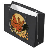 Hühnerliebhaber-Geschenktasche Große Geschenktüte (Vorderseite Schrägansicht)