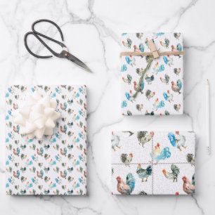 Hühnerliebhaber Landhühner Geschenkpapier Set