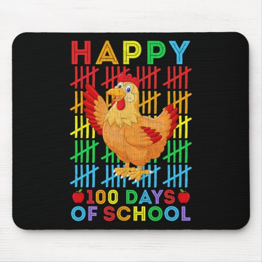 Hühnerliebhaber Lehrer Student glücklich 100 Tage Mousepad (Vorne)