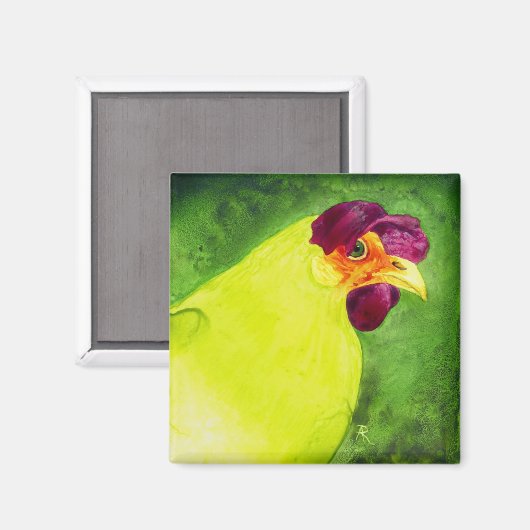 Hühnermagnet - "Frühlingshähnchen" Magnet (Vorderseite/Rückseite)