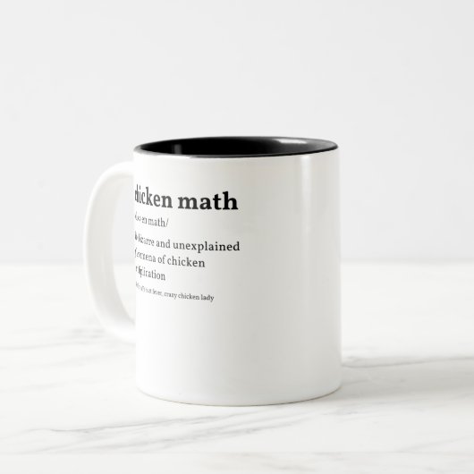 Hühnermathematik Zweifarbige Tasse (Vorderseite Links)
