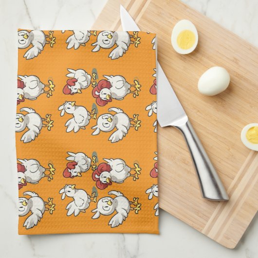 Hühnermuster Geschirrtuch (Viertel Falte)