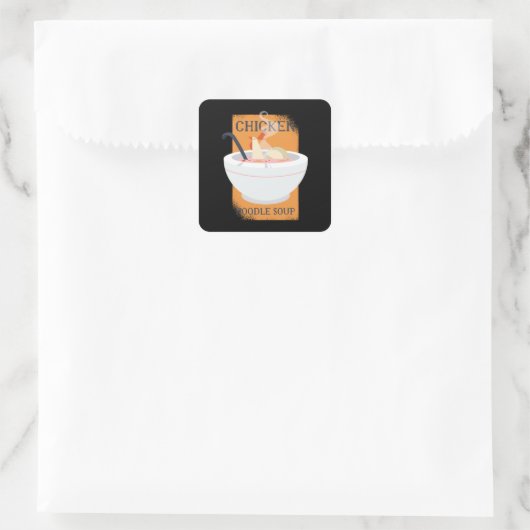Hühnernadel-Suppe Quadratischer Aufkleber (Tasche)