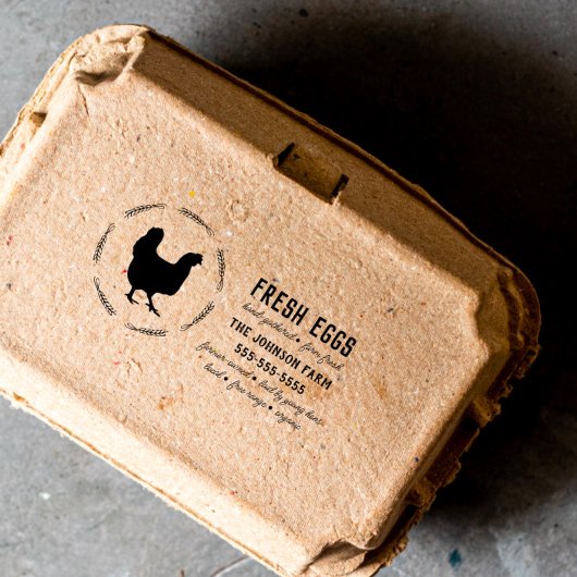 Hühnername Familienbetrieb Eier Karton Kautschuk B Gummistempel