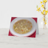 Hühnernoodle-Suppe erhält gute Grußkarte Karte (Gelbe Blume)
