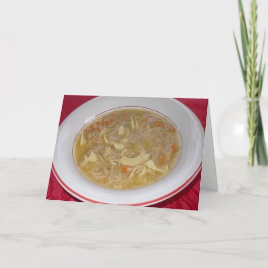 Hühnernoodle-Suppe erhält gute Grußkarte Karte (Vorderseite)