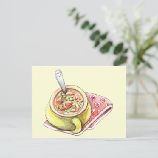 Hühnernoodle-Suppe Postkarte (Stehend Vorderseite)