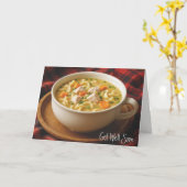 Hühnernoodle-Suppe wird bald gut Karte (Gelbe Blume)