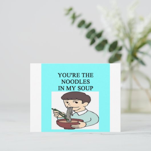 Hühnernudelsuppe Postkarte (Stehend Vorderseite)