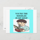 Hühnernudelsuppe Postkarte (Vorne/Hinten)