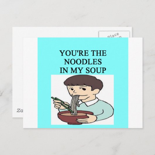 Hühnernudelsuppe Postkarte (Vorne/Hinten)