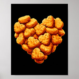 Hühnernuggets sind meine Valentine Herz Funny Vale Poster