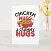 Hühnernugs und Grammatikhühner Funny Food Nuggets Karte (Gelbe Blume)