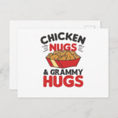 Hühnernugs und Grammatikhühner Funny Food Nuggets Postkarte (Vorne/Hinten)