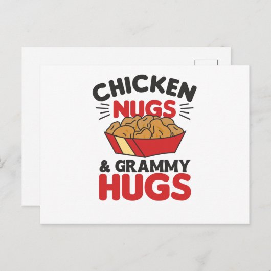 Hühnernugs und Grammatikhühner Funny Food Nuggets Postkarte (Vorne/Hinten)