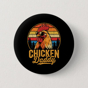 Hühnerpapa Lustiger Hahn Retro-Geflügelfarm Vater Button