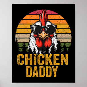 Hühnerpapa Vintage Hahn für Papa Bauer Vater Poster