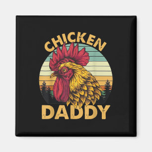 Hühnerpapa Vintage Hahn für Papa Landwirt Vater Magnet
