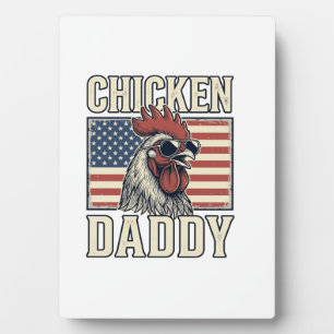 Hühnerpapa Vintage Hahn Patriotisch Fotoplatte