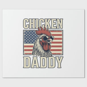 Hühnerpapa Vintage Hahn Patriotisch Geschenkpapier