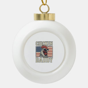 Hühnerpapa Vintage Hahn Patriotisch Keramik Kugel-Ornament