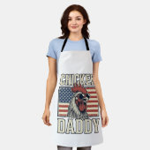 Hühnerpapa Vintage Hahn Patriotisch Schürze (Getragen)