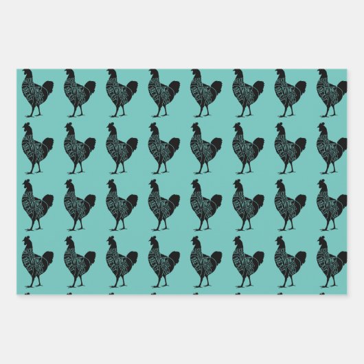 Hühnerpapier Geschenkpapier Set (Vorderseite 2)