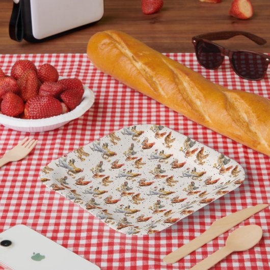 Hühnerpapier-Teller Pappteller (Picknick)