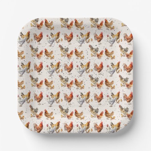 Hühnerpapier-Teller Pappteller (Vorderseite)