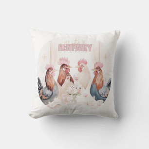 Hühnerparty-Design Mädchenhaftes Rosa Hühner Abs Kissen