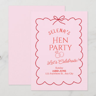 Hühnerparty-Einladungskarte | Eleganter Minimalism Einladung