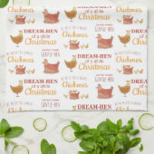 Hühnerpfeifen Weihnachten Geschirrtuch (Gefaltet)